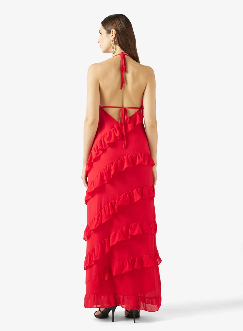 ايلا فستان مكشكش بربطة خلفية