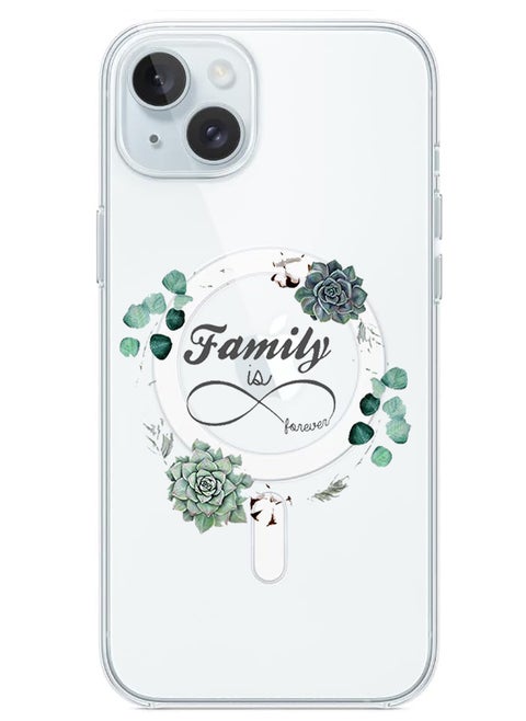 Magnetic Case for iPhone 15 Plus 6.7-inch Compatible with MagSafe Wireless Charging, Shockproof Phone Bumper Cover Family is forever copy