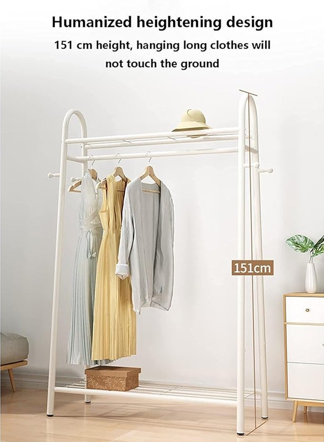 RollsTimi  Exquisite Clothes Rail Rack Multi Functional Single Pole Clothing Rack Portable Coat Organiser Metal Garment Hanging Rails White - Image 4