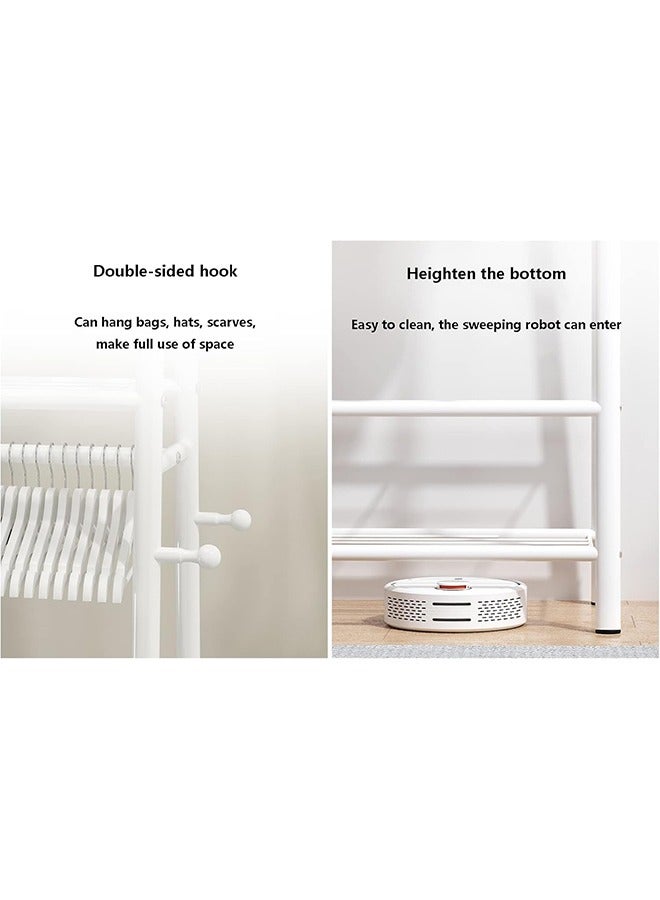 RollsTimi  Exquisite Clothes Rail Rack Multi Functional Single Pole Clothing Rack Portable Coat Organiser Metal Garment Hanging Rails White - Image 5