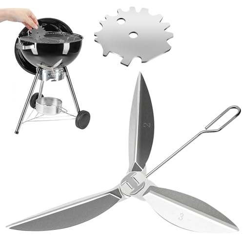 AMTHKNO 22-1/2-Inch One-Touch Cleaning System Kit, 7444 Replacement Parts-Grill Damper for Weber Grill, Also for Master-Touch Series, Performer Series, and Original Kettle Series 22" Charcoal Grills, Silver - Image 1