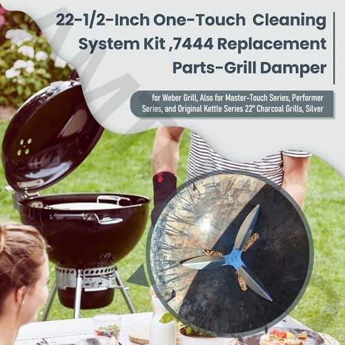 AMTHKNO 22-1/2-Inch One-Touch Cleaning System Kit, 7444 Replacement Parts-Grill Damper for Weber Grill, Also for Master-Touch Series, Performer Series, and Original Kettle Series 22" Charcoal Grills, Silver - Image 5