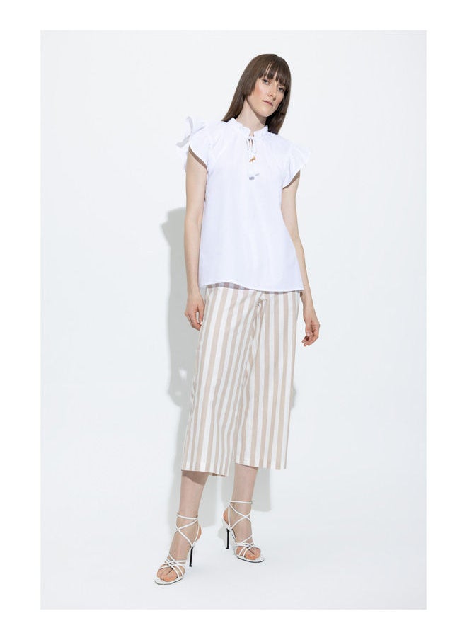 DeFacto - Woman Crop Wide Leg Woven Trousers - Image 1
