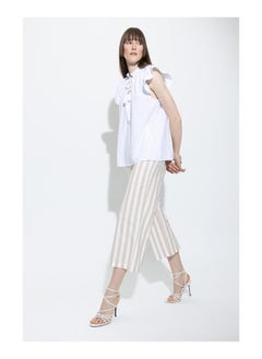 Woman Crop Wide Leg Woven Trousers