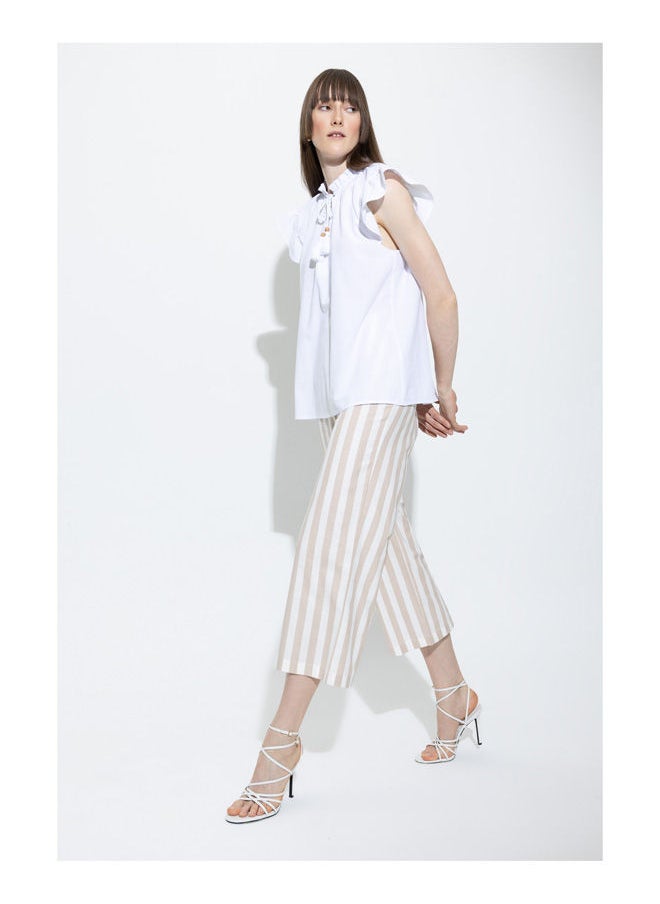 DeFacto - Woman Crop Wide Leg Woven Trousers - Image 1