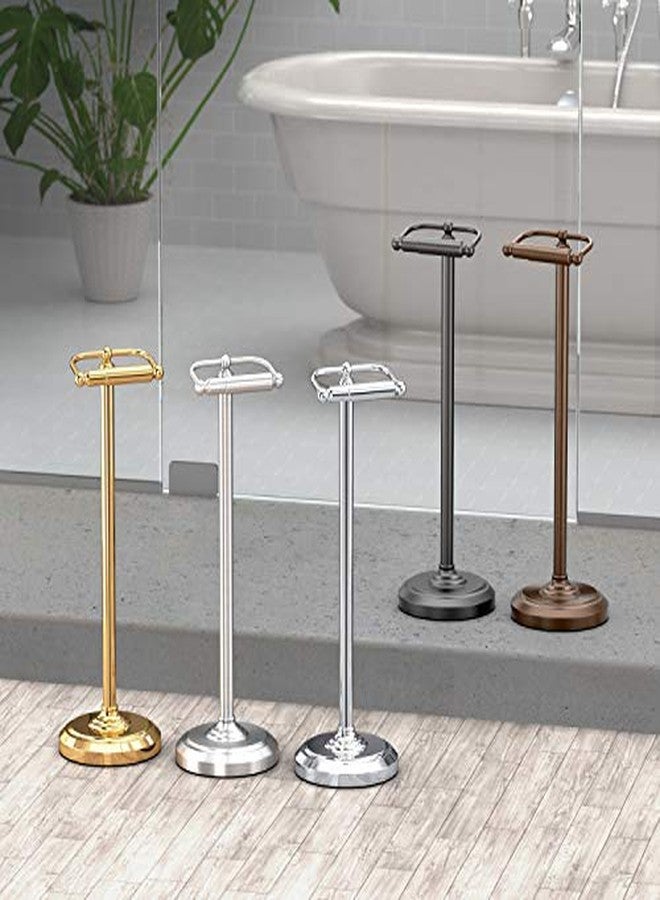 Gatco 1436BZ Toilet Paper Holder Stand, Bronze Finish, Freestanding Bathroom Floor Stand, Weighted Base - Image 5