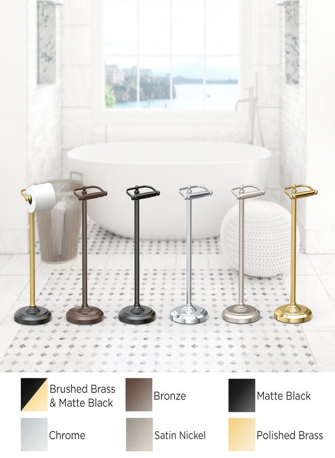 Gatco 1436BZ Toilet Paper Holder Stand, Bronze Finish, Freestanding Bathroom Floor Stand, Weighted Base - Image 3