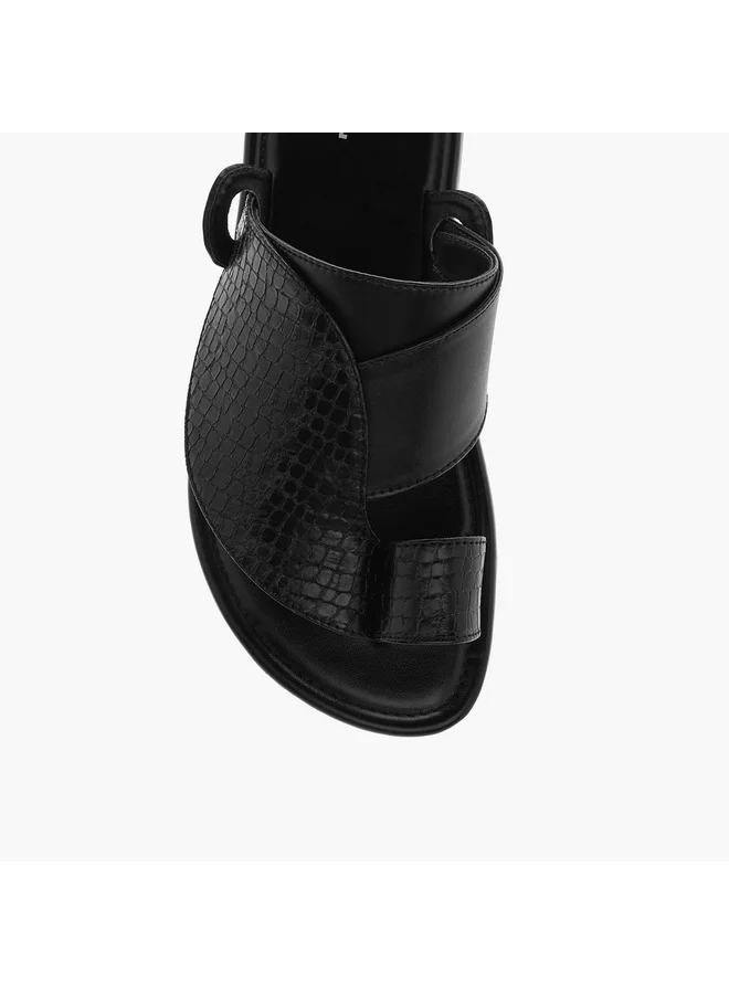 LBL by Shoexpress Boys Textured Slip-On Arabic Sandals with Toe Loop Detail