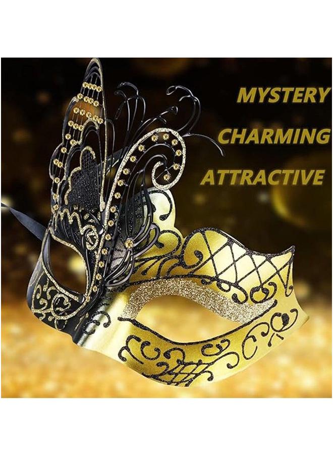 Women's Fancy Dress Mask Venetian erfly Women//Carnival/Party/Prom/Wedding (Gold/Black erfly) - Image 3