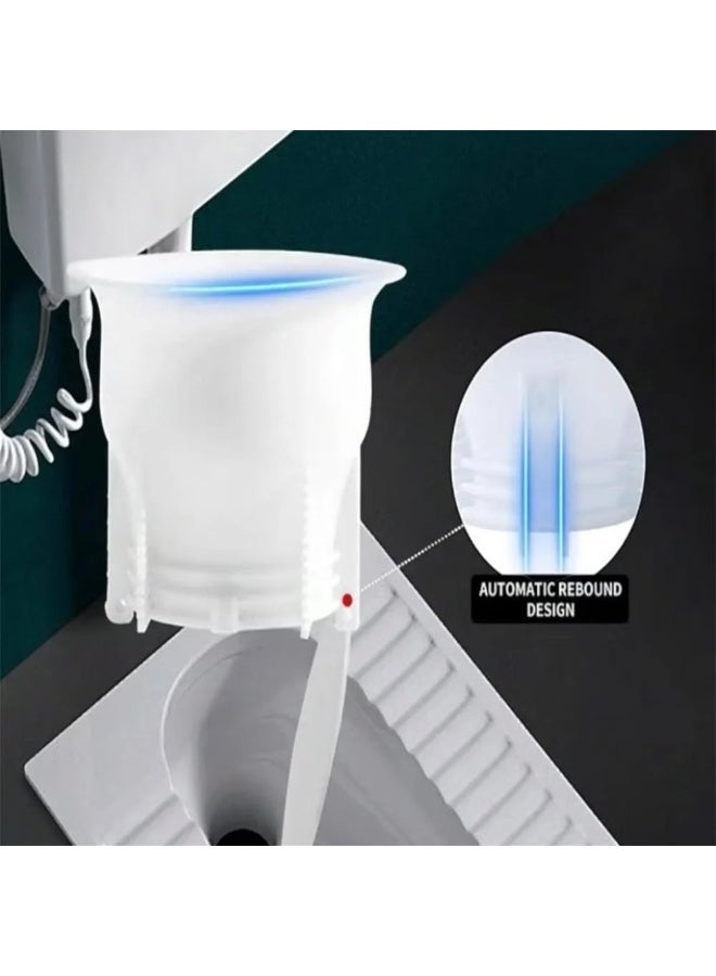 غطاء رداد كرسي عربي عالمي بفتحة مانعة للروائح – رداد غطاء مرحاض أرضي بتصميم صحي ومظهر أنيق - Image 2