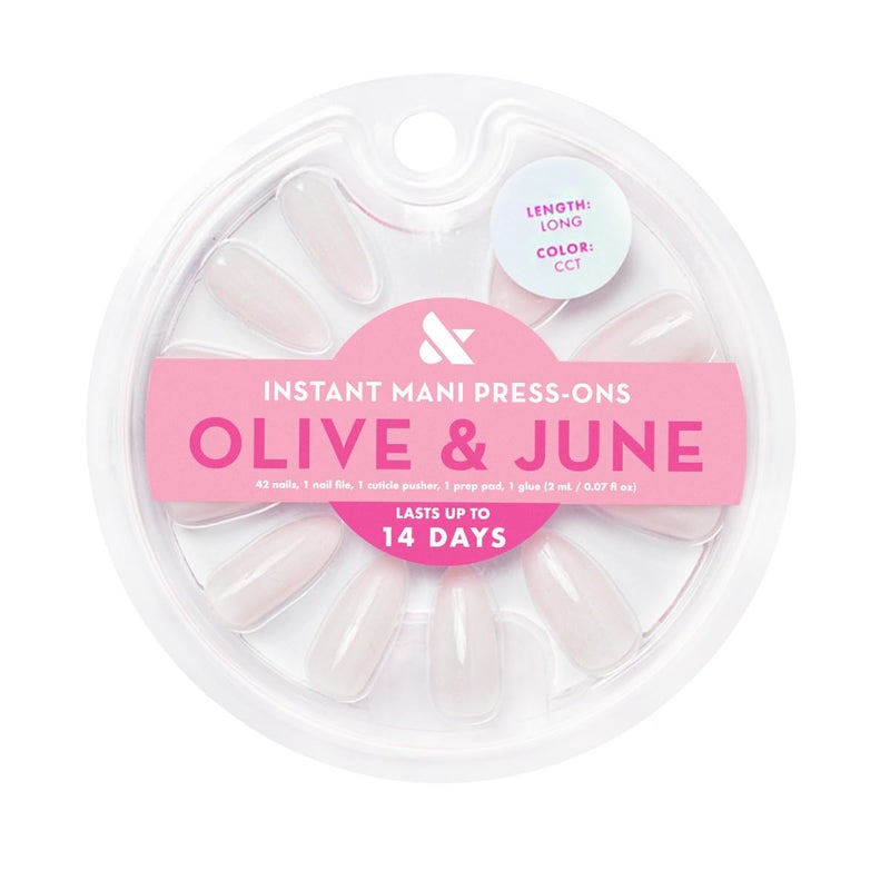 Olive & June أظافر أوليف وجون الفورية القابلة للصق (غراء) | 42 ظفر مزيف، 21 حجم | مواد معاد تدويرها غير سامة وطويلة الأمد بمظهر واقعي | جودة صالون | زهور ونقوش ربيعية | متوسط، لوزي - Image 2