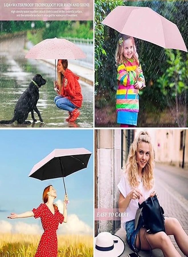 Whixant مظلة صغيرة من ويكسانت مع حافظة، مظلة صغيرة مثالية وخفيفة الوزن للرجال والنساء، مظلة سفر خفيفة الوزن محمولة للاستخدام الخارجي في الشمس والمطر، مظلة أنيقة مناسبة تمامًا (قطعة واحدة، متعددة الألوان) - Image 5
