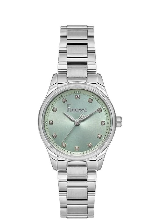 Freelook Paris Freelook - Naturelle Women's Watch | Steel Case | Stainless Steel Band | Light Green & Round Dial | Analog | Japanese Quartz | Mineral Glass | Premium Luxury Watch | Ideal Gift | Water Resistant 50 Meters