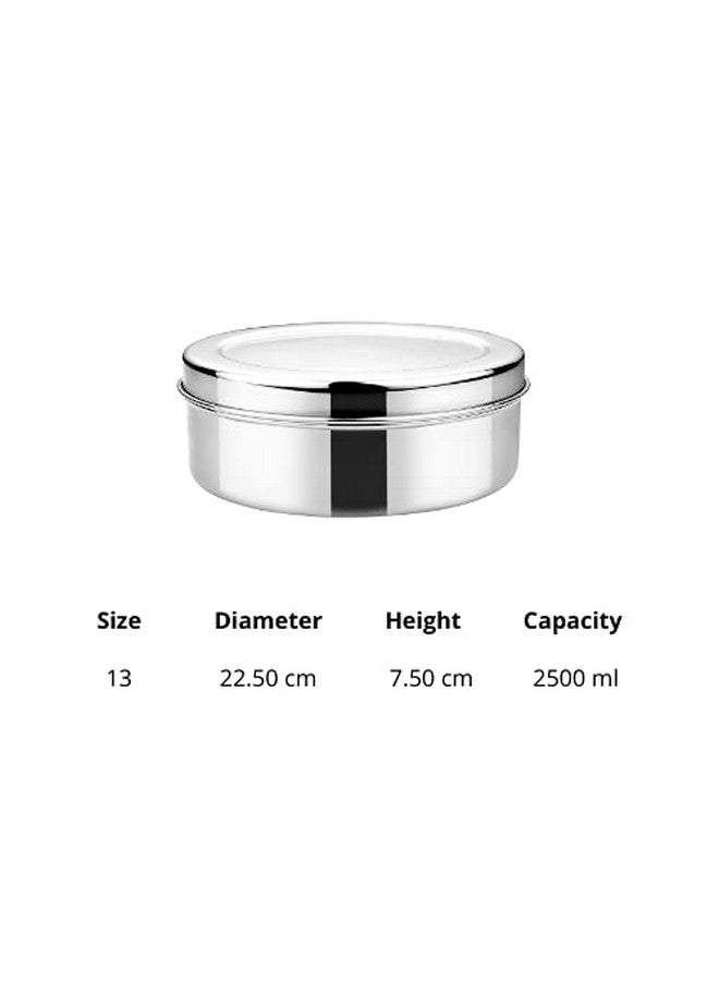 Vinod Stainless Steel Puri Dabba, Food Storage Container, Airtight Container - Capacity 2500 ml, Smokey Grey, Large (VINODPURID2500ML) - Image 3