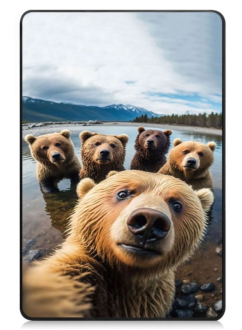 Theodor Protective Flip Case For Huawei MatePad SE 11 (2024) With Trifold Stand Auto Wake Sleep Shockproof Cover Bear Selfie - Image 1