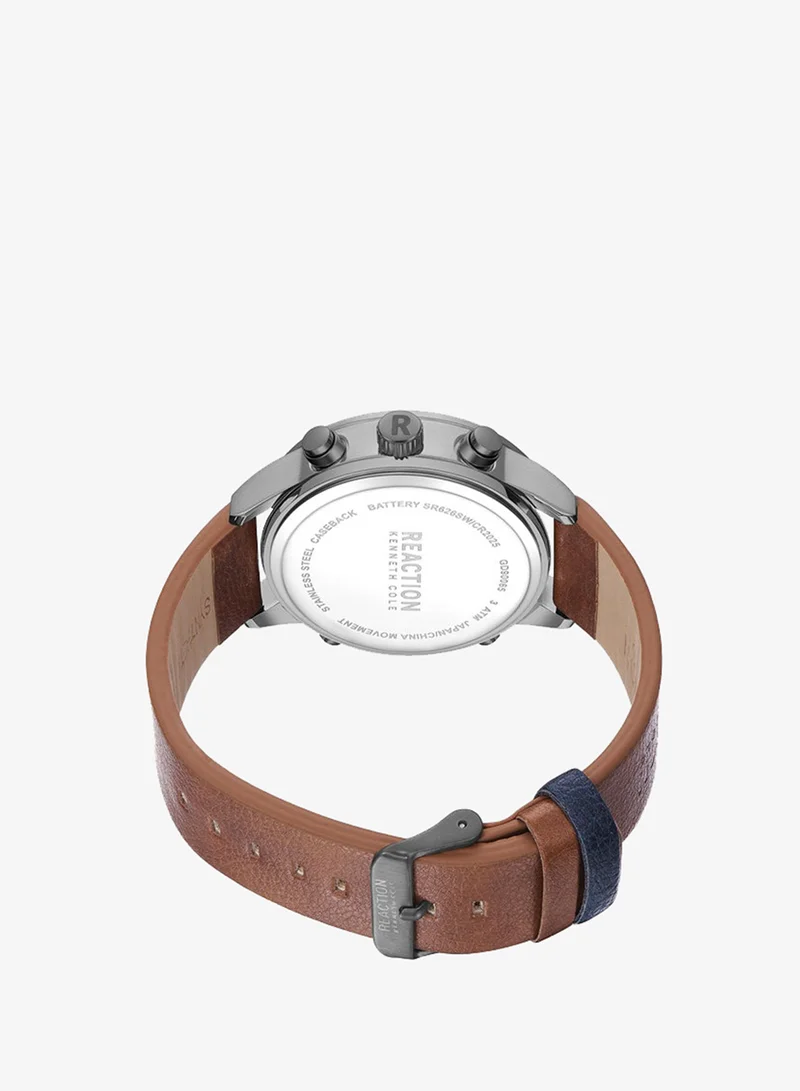 Kenneth Cole Reaction  Kenneth Cole Reaction Analogue - Digital Gents Watch With Brown Synthetic Leather Strap 45mm - KRWGD9006501 for Men | Best Price UAE