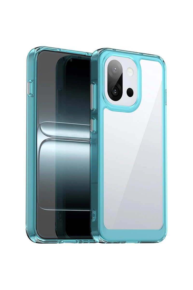 Transparent protective case compatible with OnePlus 13S protective case, coloured hard acrylic transparent back cover with soft TPU edges and thickened shockproof and anti-drop protection.