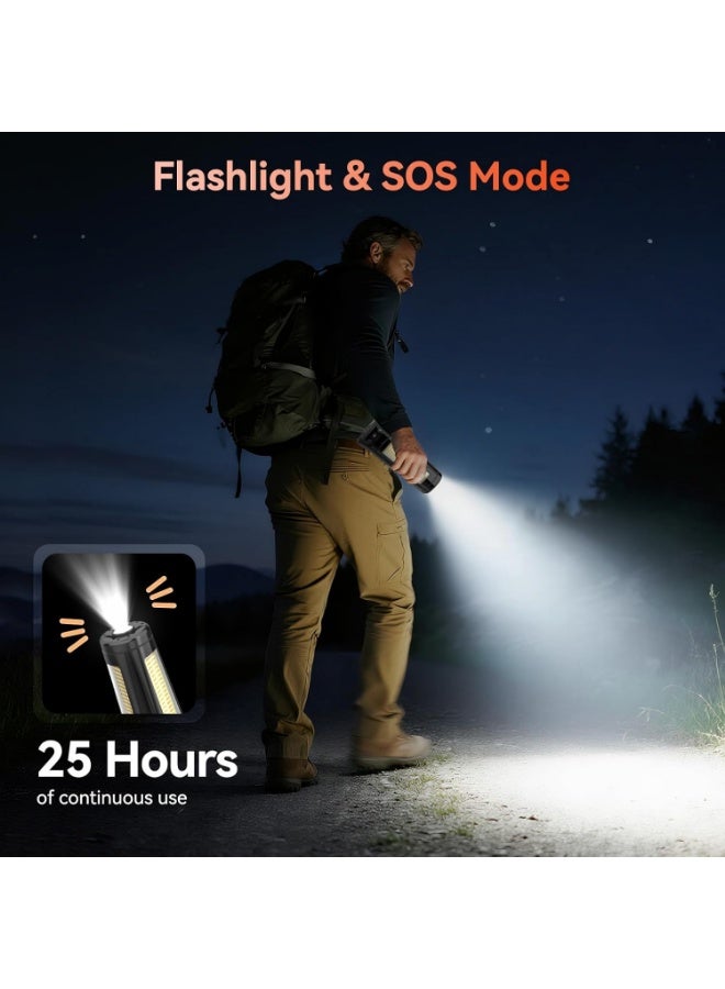 بلو فاير مصباح تخييم متنقل مع حامل - إضاءة ليد قابلة للشحن 10000 مللي أمبير، مقاوم للماء، ثلاث لوحات دوارة (180° رأسيًا و270° أفقيًا)، 3 مستويات سطوع و4 أوضاع إضاءة، شحن USB-C، مثالي للتخييم، التنزه، الصيد، والطوارئ - Image 5