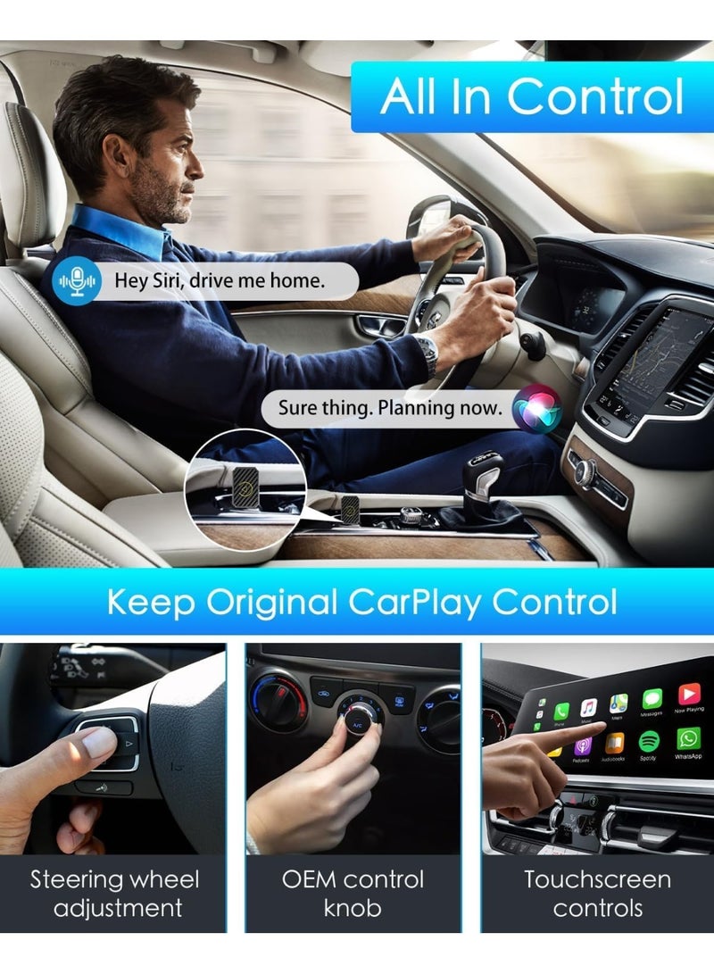 2-in-1 Wireless CarPlay & Android Auto Adapter – Converts Wired to Wireless Connection, Plug & Play Dongle for iPhone (iOS 10+) & Android Phones, Fast & Stable Performance - Image 2