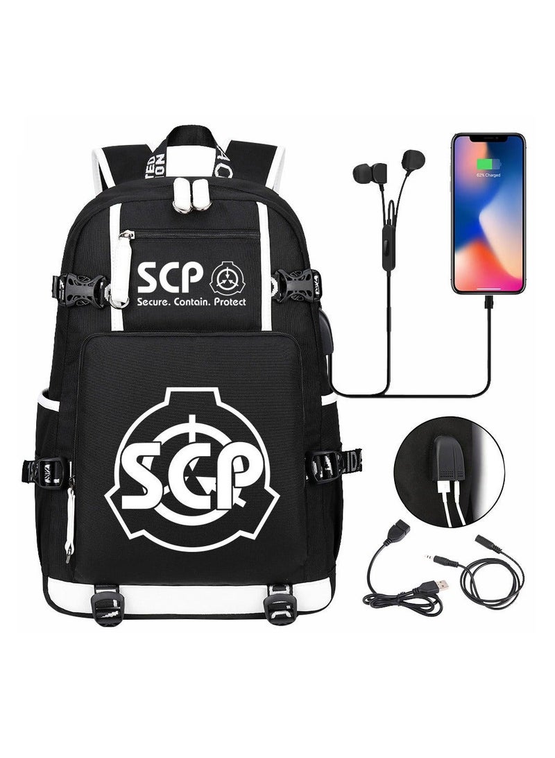 USB Print Youth Casual Travel Backpack