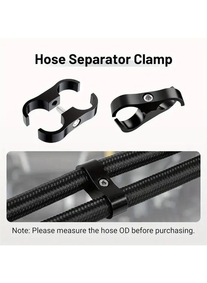 4pcs Black Aluminum Fuel Line Mounting Clamps Hose Separator AN6 Size - Image 4