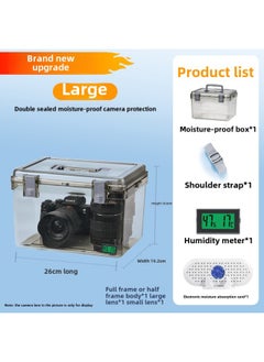 Generic Camera Moisture-proof Box SLR Lens Drying Box Photographic Equipment Electronic Components Tea Collector Sealed Box-Color: Large Moisture-proof Box + Moisture-absorbing Card + Temperature And Humidity Meter (comes With Desiccant/⚑⚑  - Image 1