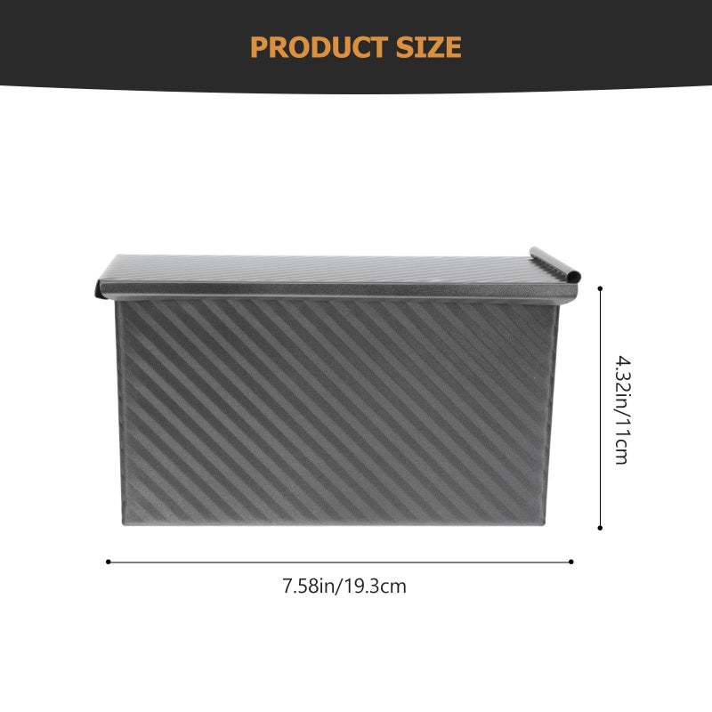 Luxshiny Nonstick Corrugated Toast Baking Mold With Lid Carbon Steel Loaf Pan For Home Kitchen Bread Baking Supplies - Image 3