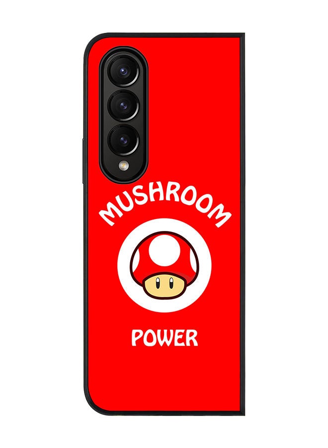 Stylizedd Rugged Black edge case for Samsung Galaxy Z Fold4 Slim fit Soft Case Flexible Rubber Edges Anti Drop TPU Gel Thin Cover - Mushroom Power - Image 1