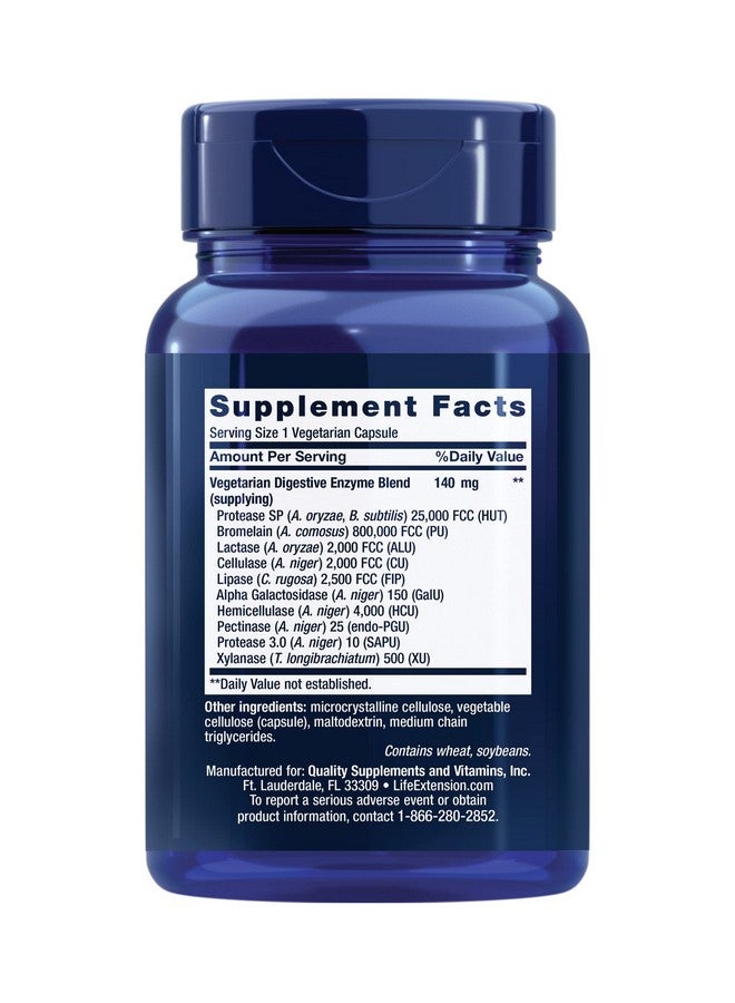 Life Extension Enhanced Super Digestive Enzymes Digestive Health Support Supplement Targets Fat Protein Carb Digestion Vegetarian Formula Nongmo 60 Capsules - Image 3