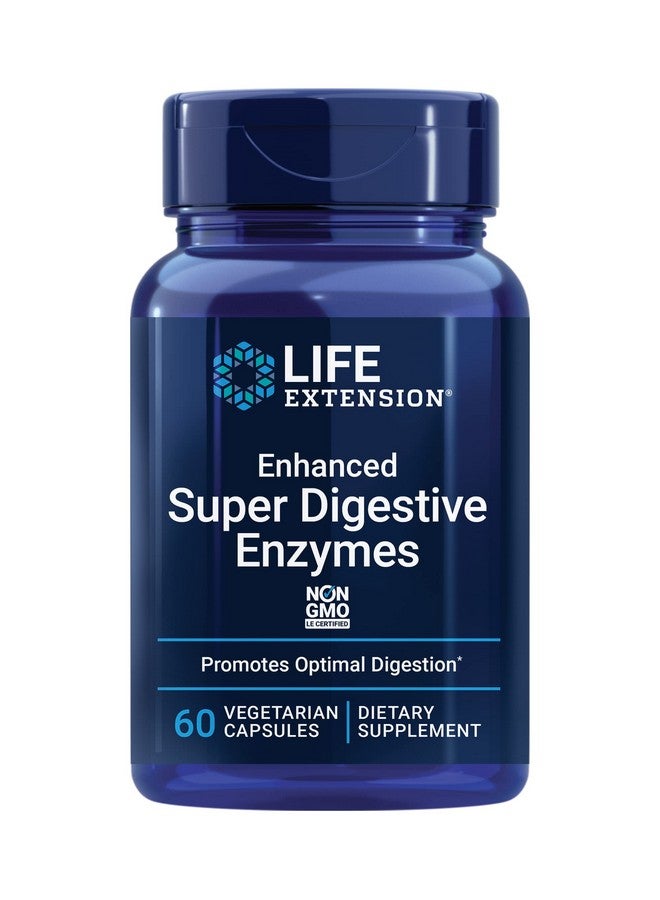 Life Extension Enhanced Super Digestive Enzymes Digestive Health Support Supplement Targets Fat Protein Carb Digestion Vegetarian Formula Nongmo 60 Capsules - Image 2