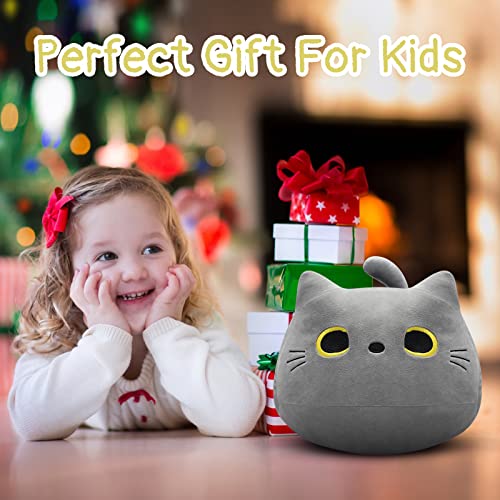LSYDCARM Gray Cat Plush Pillows Toys, 12inch Kawaii Gray Cat Stuffed Animals Plush Toys, Cute Soft Cat Plushie Stuffed Kitten for Birthday Valentines Gifts Home Car Decoration - Image 2