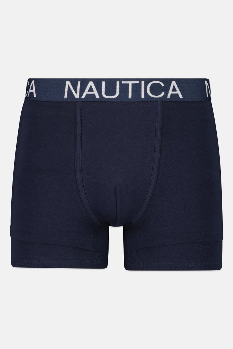 NAUTICA Men 3 Pcs Brand Logo Boxer, Navy - Image 3