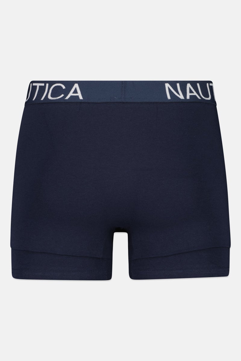 NAUTICA Men 3 Pcs Brand Logo Boxer, Navy - Image 2