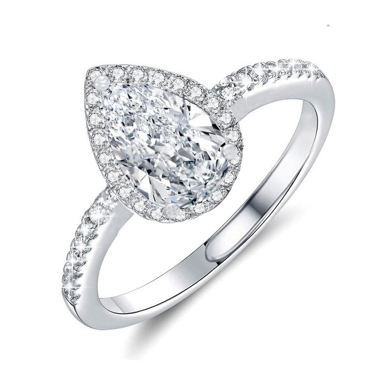 Luckilemon Moissanite Adjustable Engagement Ring, Promise Eternity Ring for Women,Wedding Rings,Jewelry Gift,Friendship Promise Fashion Jewelry Valentine Gifts for Women - Image 1