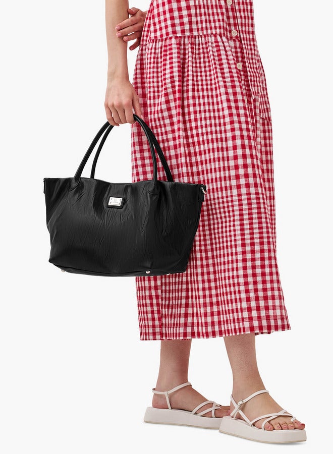 Flora Bella By Shoexpress Textured Tote Bag with Double Handle and Detachable Shoulder Strap  - Image 2