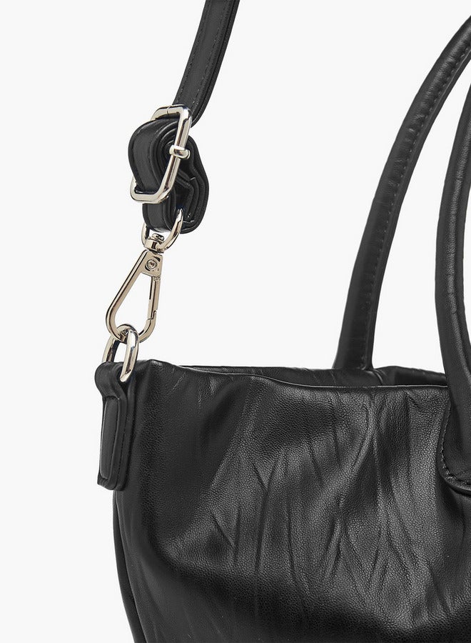 Flora Bella By Shoexpress Textured Tote Bag with Double Handle and Detachable Shoulder Strap  - Image 5