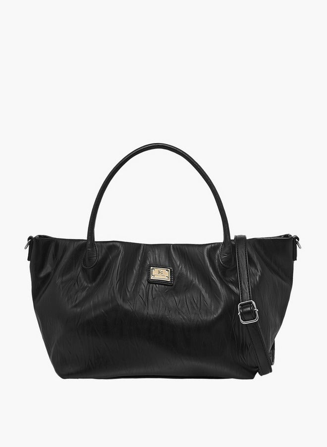 Flora Bella By Shoexpress Textured Tote Bag with Double Handle and Detachable Shoulder Strap  - Image 1