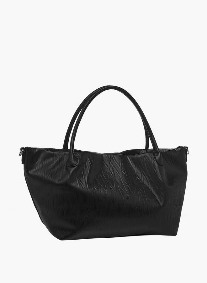 Flora Bella By Shoexpress Textured Tote Bag with Double Handle and Detachable Shoulder Strap  - Image 4