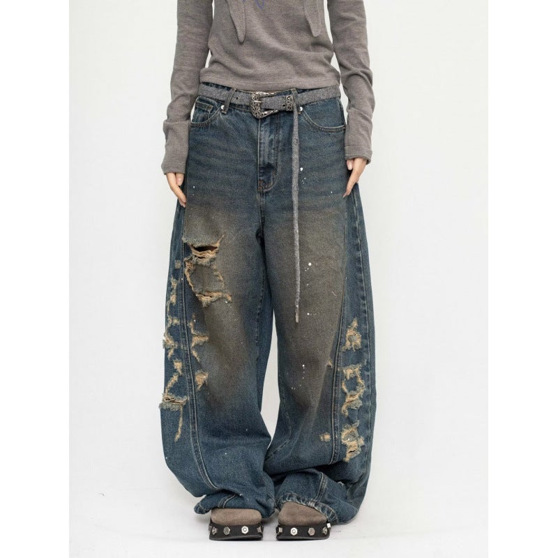 Unisex Classic Denim Jeans Loose Fit Daily Outdoor Wear - Image 2