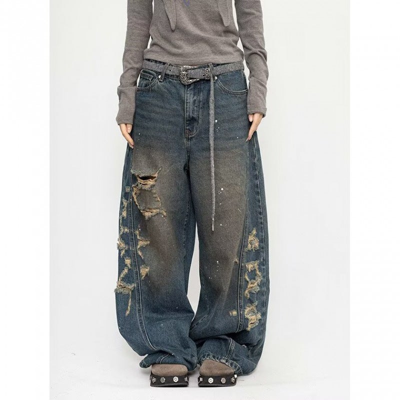 Unisex Classic Denim Jeans Loose Fit Daily Outdoor Wear - Image 1