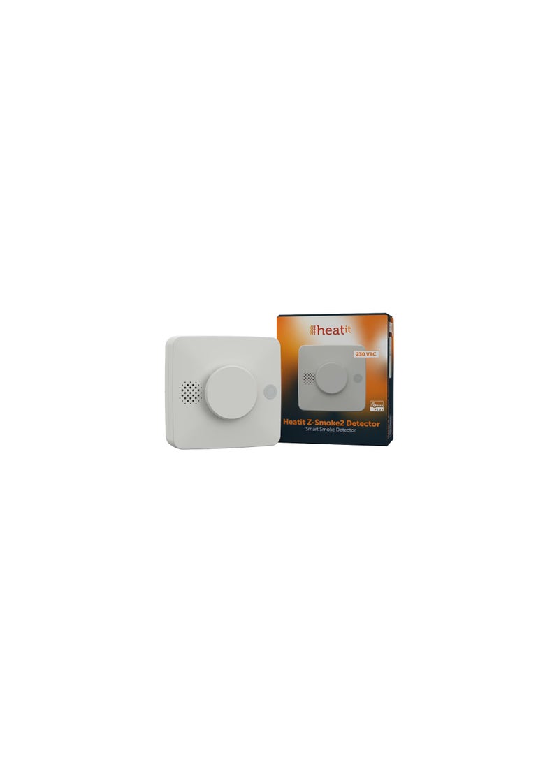 كاشف الدخان Heatit Z-Smoke - جهاز إنذار دخان ذكي بتقنية Z-Wave، متعدد الحساسات (دخان + حرارة + درجة حرارة)، حساس كهروضوئي، تنبيهات لاسلكية، بطارية احتياطية، معتمد وفقًا لمعيار EN14604 - Image 1