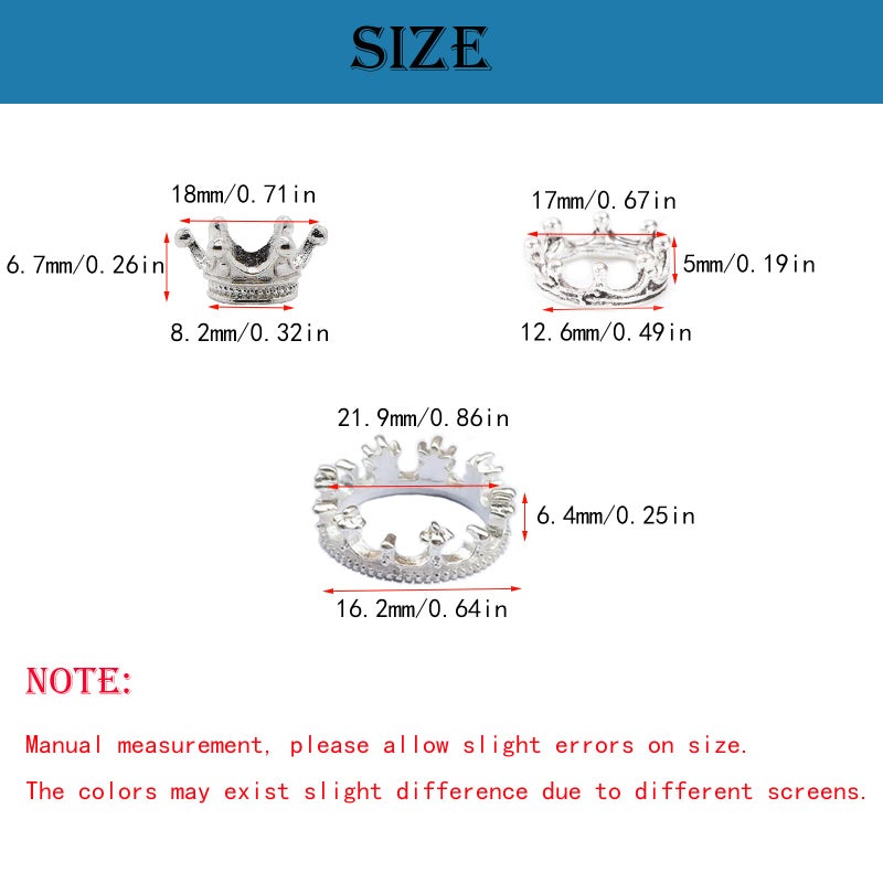 Fortunemee 30Pcs Metal Crystal Sphere Display Stand, Mini Crystal Ball Stand for Sphere, Crown Shaped Display Holder for Natural Stone Crystal Ball Collection Home Decor, 0.67, 0.71, 0.86 in, Silver - Image 3