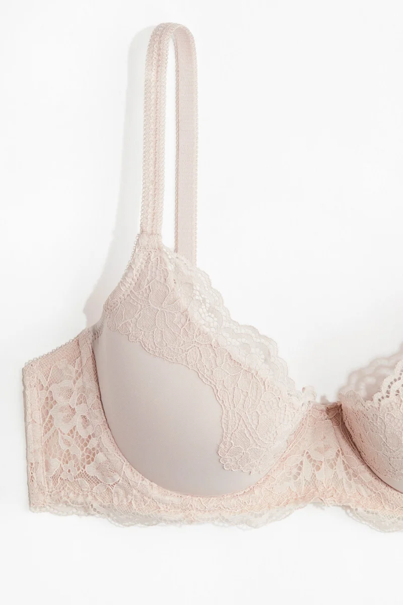 اتش اند ام حمالة صدر مبطّنة بأسلاك داخلية، مصنوعة من المايكروفايبر والدانتيل