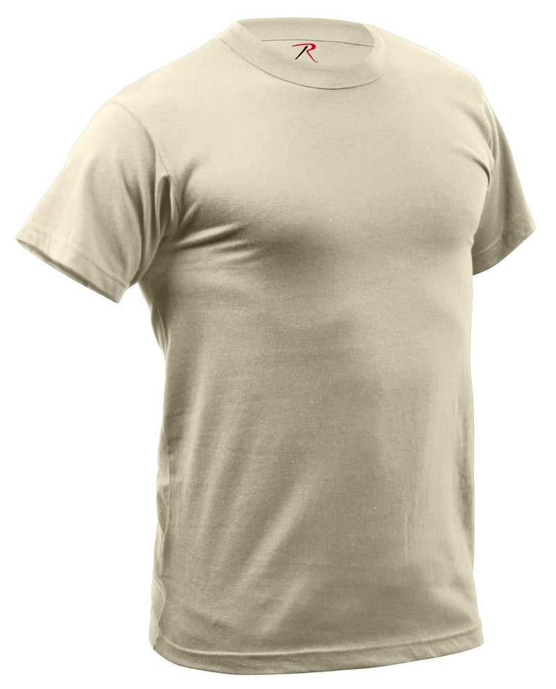 Rothco Quick Dry Moisture Wicking T-Shirt â€“ Performance Gym Workout Tee Shirt, Desert Tan, M - Image 1