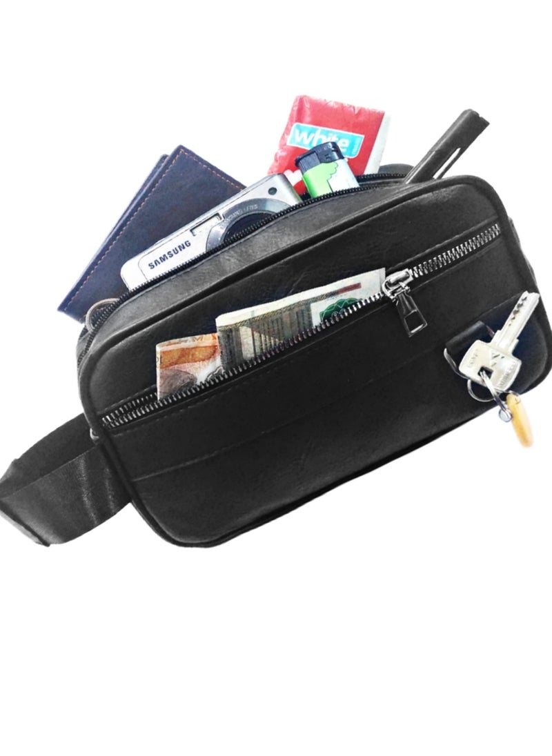 Generic - Multi-pocket business management handbag, high quality leather - Image 1