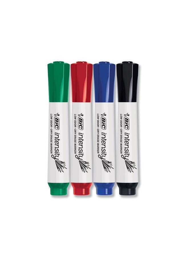Bic Great Erase Grip Chisel Dry Erase Marker, Chisel Tip, Assorted, 4-Count (GDEMP41-Ast) - Image 1