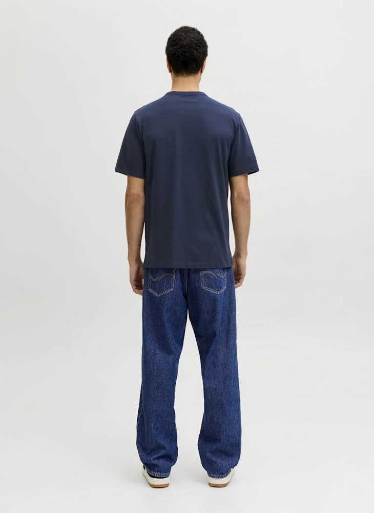 جاك اند جونز Logo Crew Neck Regular Fit T-shirt