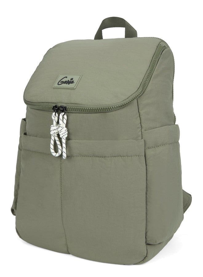Genie Plushpack Casual Backpack For Girls |15 Inch-27 Litres With 2 Compartments with Laptop, Multiple Pockets, Trolley Sleeve And Organizer |Best For Laptop, Makeup & College/Work Must-Haves - Green - Image 1