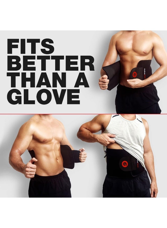ActiveGear حزام التمرين والتخسيس من أكتيف جير بريميوم للرجال والنساء - لفافة تخسيس تعزز التعرق للبطن، قابلة للتعديل - Image 3