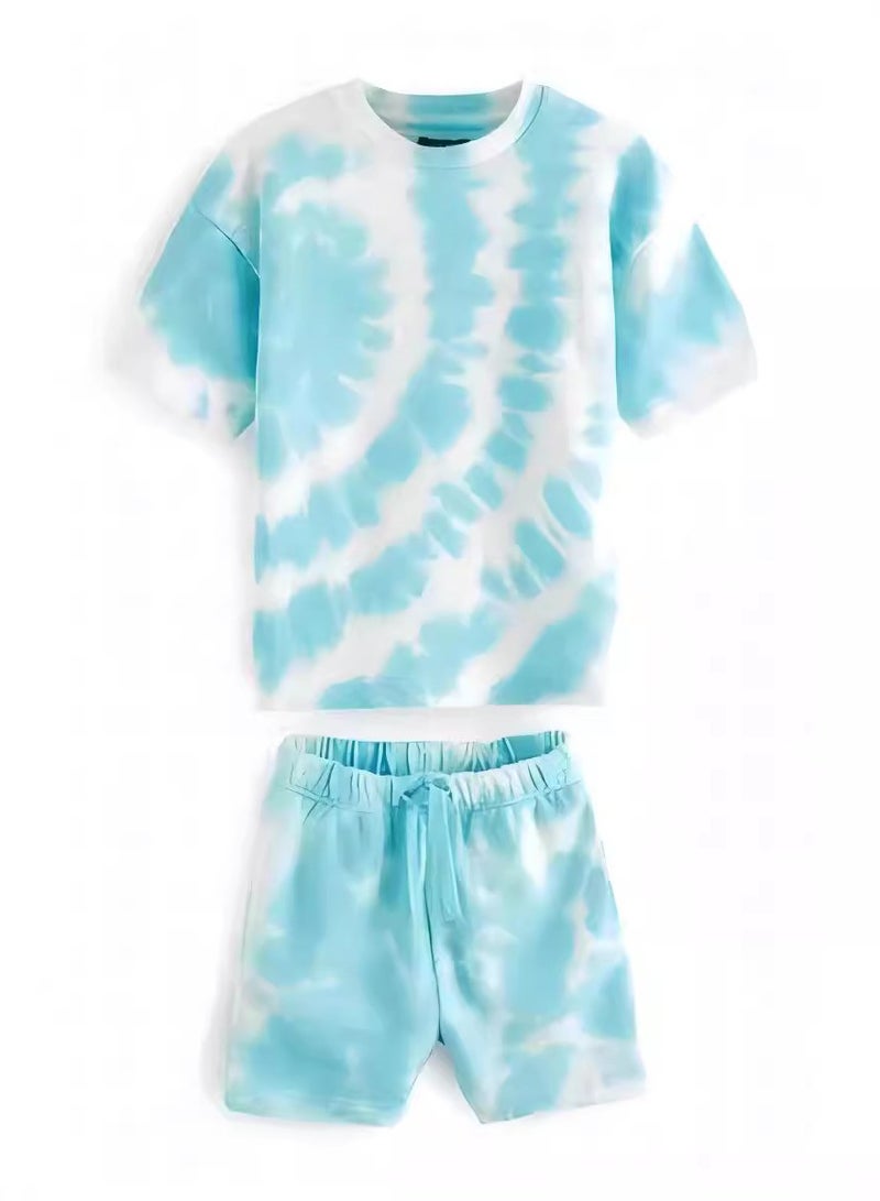 Boys Summer Short Sleeve Shorts Two-piece Set - Image 1